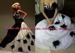 Robe de mariée NV Noir et blanche VENDU avec jupon adapté.