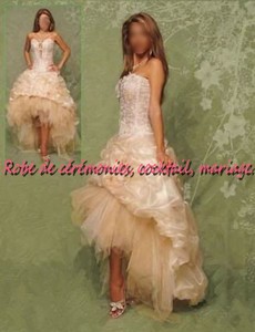 Robe de mariée NV champagne asymétrique