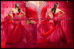 Robe de soirée CS rouge coupe sirène