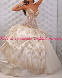 Robe de mariée prestige champagne VENDU avec jupon adapté
