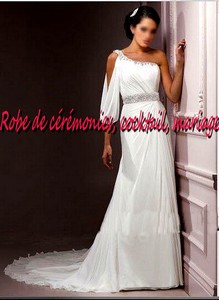 Robe de mariée SMP blanche coupe empire asymétrique