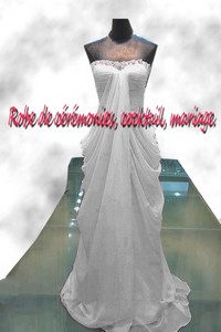 Robe de mariée SMP blanche coupe empire.