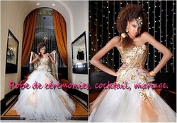 Robe de mariée NV Capucino et Blanc VENDU avec jupon adapté.