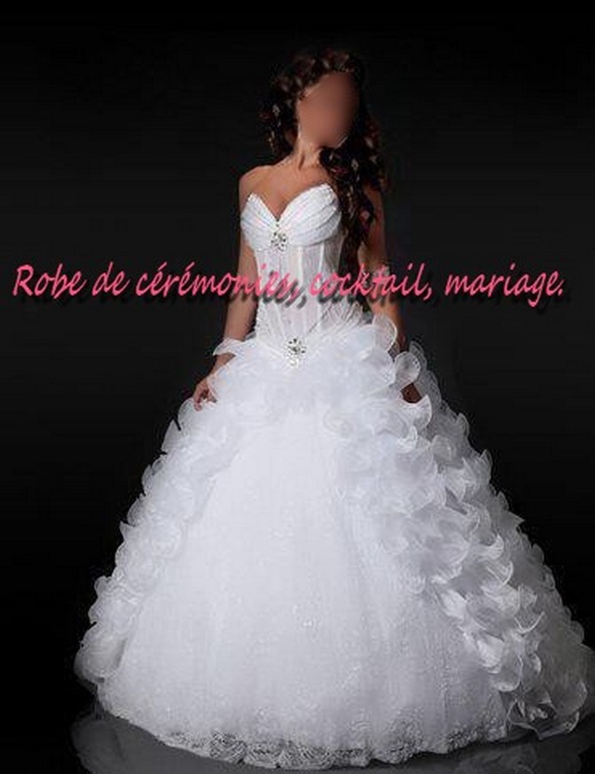 Robe de mariée NV blanche à bustier transparent VENDU avec jupon adapté. , Boutique robe,de,ceremonies.wifeo.com