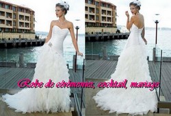 Robe de mariée romantique blanche traîne en tulle