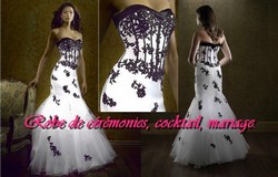Robe de soirée coupe style sirène Noir & blanc.