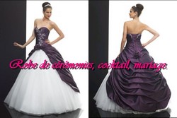 Robe de princesse Violet & blanc VENDU avec jupon adapté.