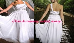 Robe de soirée blanche bustier strassé