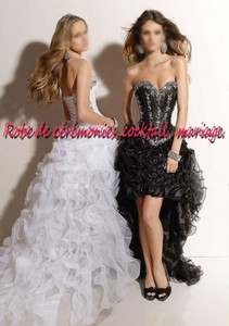 Robe de soirée CS noir coupe asymétrique