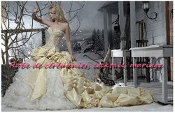 Robe de mariée NV Or et Blanc VENDU avec jupon adapté.