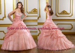 Robe de princesse NVP rose nacré VENDU avec jupon adapté.