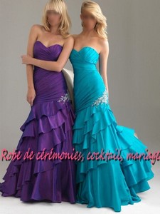 Robe de soirée CS violette à volant