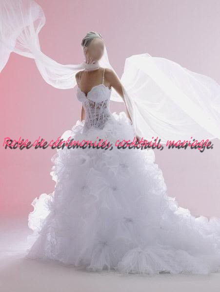 Robe de mariée NV blanche bustier transparent VENDU avec jupon adapté. , Boutique robe,de,ceremonies.wifeo.com