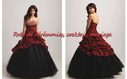 Robe de princesse NVP bordeaux & noir VENDU avec jupon adapté.