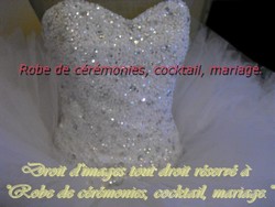 Robe de mari&eacute;e blanche bustier orn&eacute;e de diamant VENDU avec jupon adapt&eacute;.