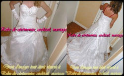 Robe de mariée blanche bustier avec laçage et traîne VENDU avec jupon adapté.