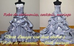 Robe de mariée grise bustier brodée VENDU avec jupon adapté.
