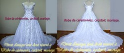Robe de mariée blanche entièrement recouverte de strass VENDU avec jupon adapté.