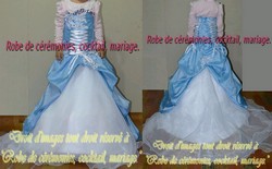 Robe de princesse enfant bleu et blanche VENDU avec jupon adapté.