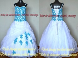 Robe de mariée bleu et blanche VENDU avec jupon adapté