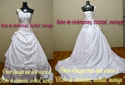 Robe de mariée blanche coupe asymétrique VENDU avec jupon adapté