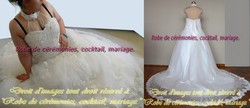 Robe de mariée munit d'un col américain remplit VENDU avec jupon adapté.