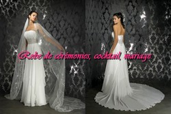 Robe de mariée SMP blanche coupe empire VENDU avec voile