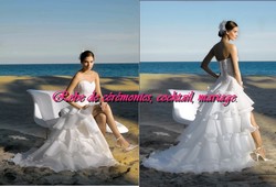 Robe de mariée SMP blanche coupe asymétrique
