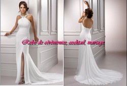 Robe de mariée SMP blanche coupe droite.