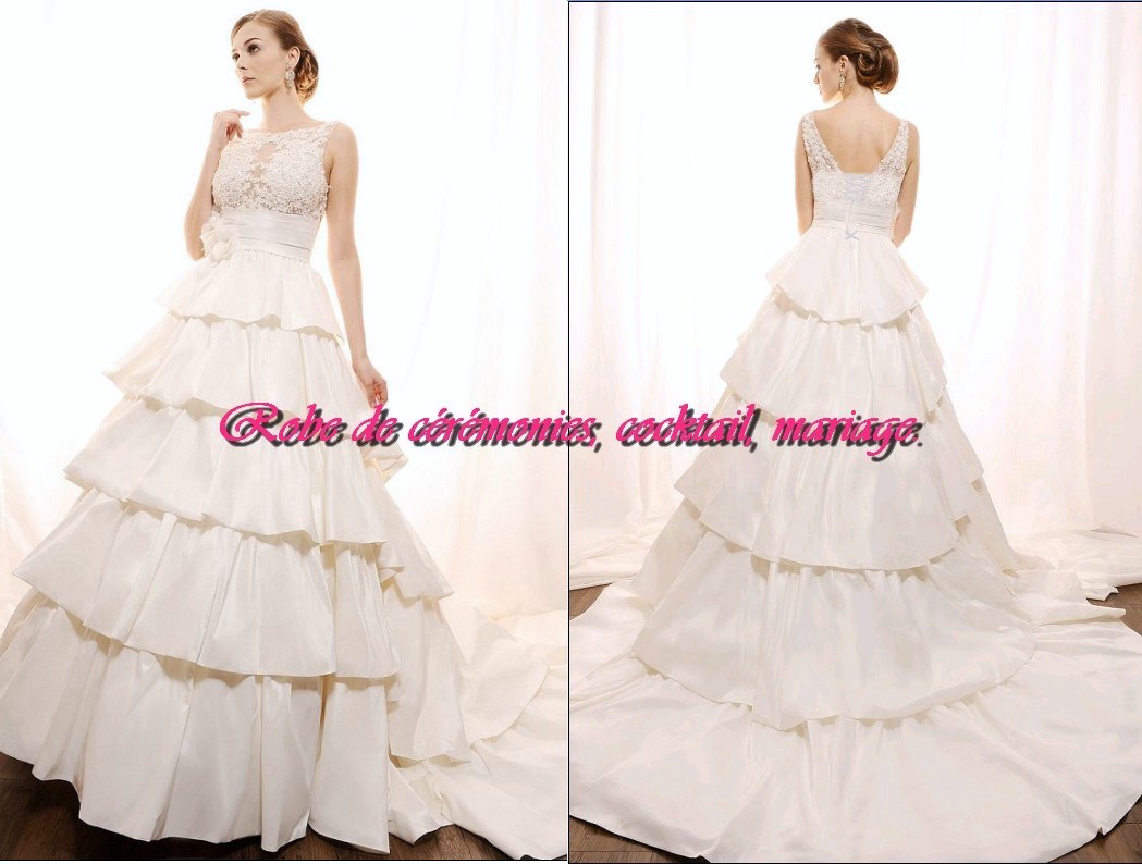 Robe de mariée SMP ivoire semi transparente VENDU avec jupon adapté