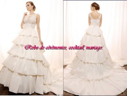 Robe de mariée SMP ivoire semi transparente VENDU avec jupon adapté.