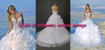 Robe de mariée prestige bustier transparent motif fleur VENDU avec jupon adapté