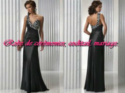 Robe de cocktail asymétrique noir et blanc