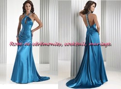 Robe de soirée bleu dos nue