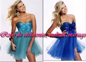 Robe de cocktail bleu ciel bustier