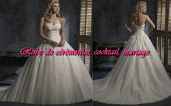 Robe de mariée romantique blanc cassé avec bustier plissé VENDU avec jupon adapté.