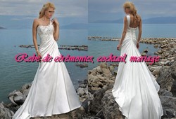 Robe de mariée SMP blanche asymétrique coupe ligne A