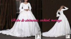 Robe de mariée prestige blanche à manche VENDU avec jupon adapté