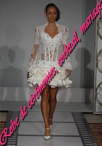 Robe de mariée SMP blanche bustier transparent VENDU avec boléro.