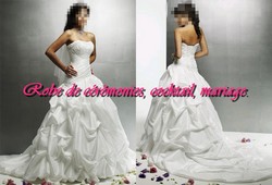 Robe de mariée romantique blanche plissé VENDU avec jupon adapté.