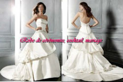 Robe de mariée prestige blanche bustier arrière échancré VENDU avec jupon adapté.