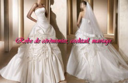 Robe de mariée prestige blanc cassé  plissé VENDU avec jupon adapté.