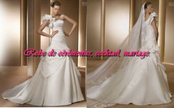 Robe de mariée prestige blanche asymétrique plissé VENDU avec jupon adapté.