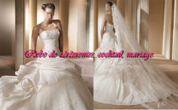 Robe de mariée prestige blanche bustier brodé VENDU avec jupon adapté.