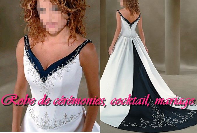 Robe De Mariée Bleu Roi Et Blanc