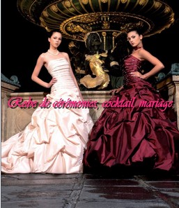 Robe de mariée glamour rosé bustier strassé. VENDU avec jupon adapté.