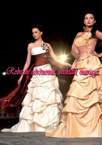 Robe de mariée glamour bordeaux & blanc VENDU avec étole