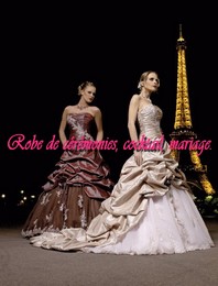 Robe de mariée glamour crème & blanc plissé VENDU avec jupon adapté.
