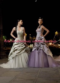 Robe de mariée glamour violet pâle & parme VENDU avec jupon adapté.