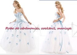 Robe de princesse blanc & bleu